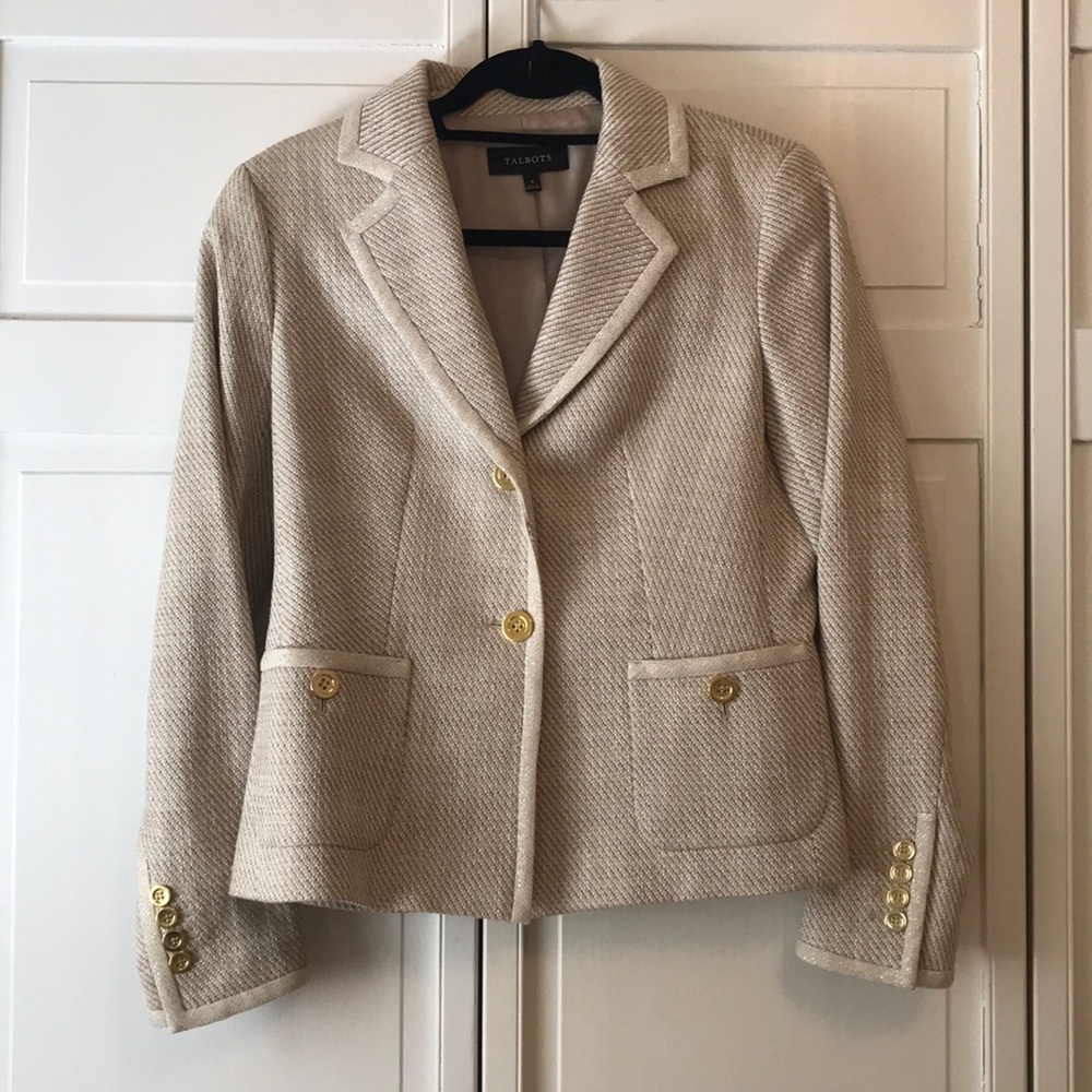 Talbots Beige & Gold Blazer